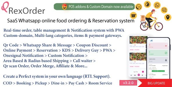 QrexOrder - SaaS Restaurant QR Menu WhatsApp Online ordering Reservation system